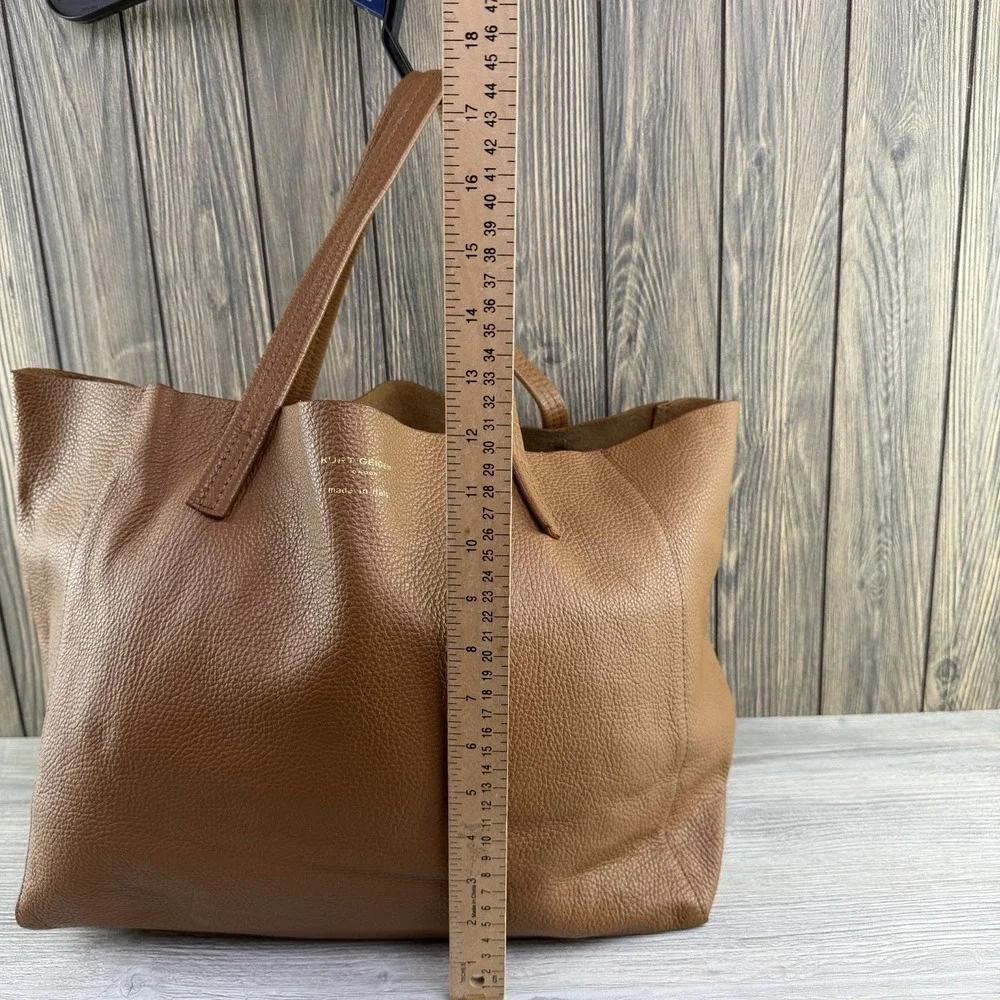 Kurt Geiger London Made in Italy 100% Leather Brown Large Tote Bag Shopper